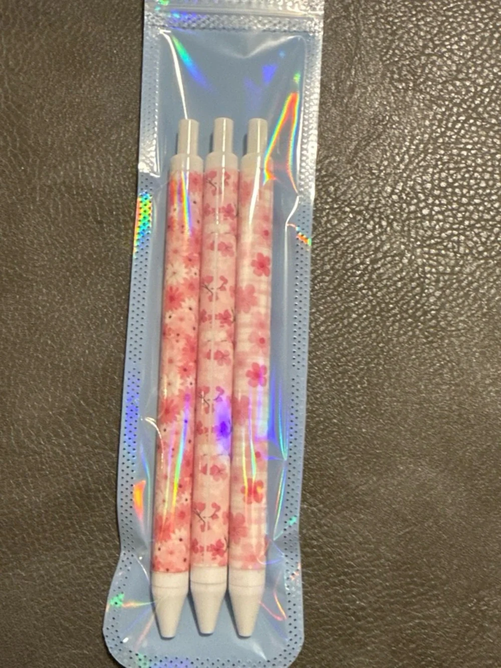Pink Floral Ballpoint Pen Set - Pack of 3